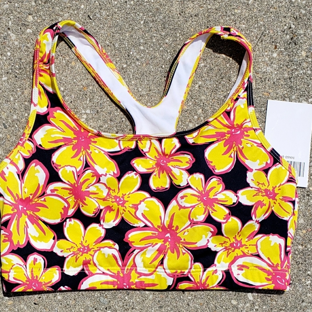 Floral sport bra Small with headband